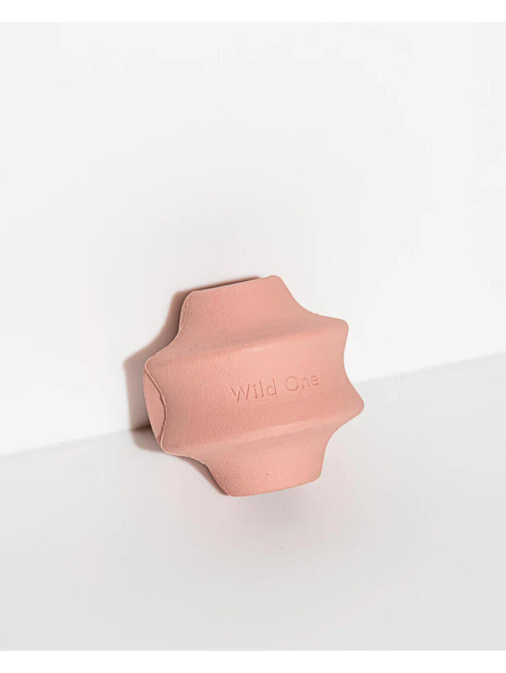 (RGB3) Wild One Twist Toss Dog Toy Blush Pink Natural Rubber Treat Dispensing